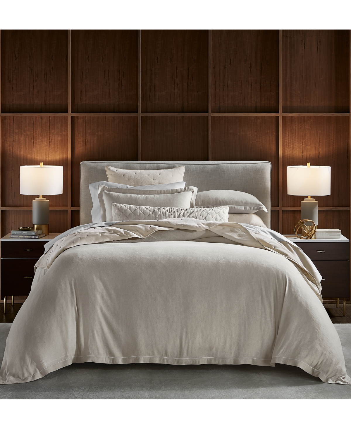 Hotel Collection Linen/modal Blend 3-pc. Comforter Set, Full/queen, Exclusively At Macy's In Brown