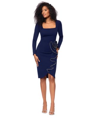 Betsy & Adam - Women's Embellished Ruffled Sheath Dress