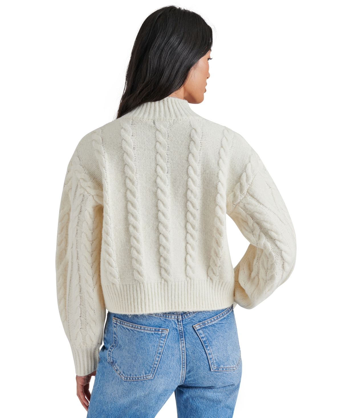 Steve Madden Women's Marcie Cable-Knit Mock-Neck Sweater
