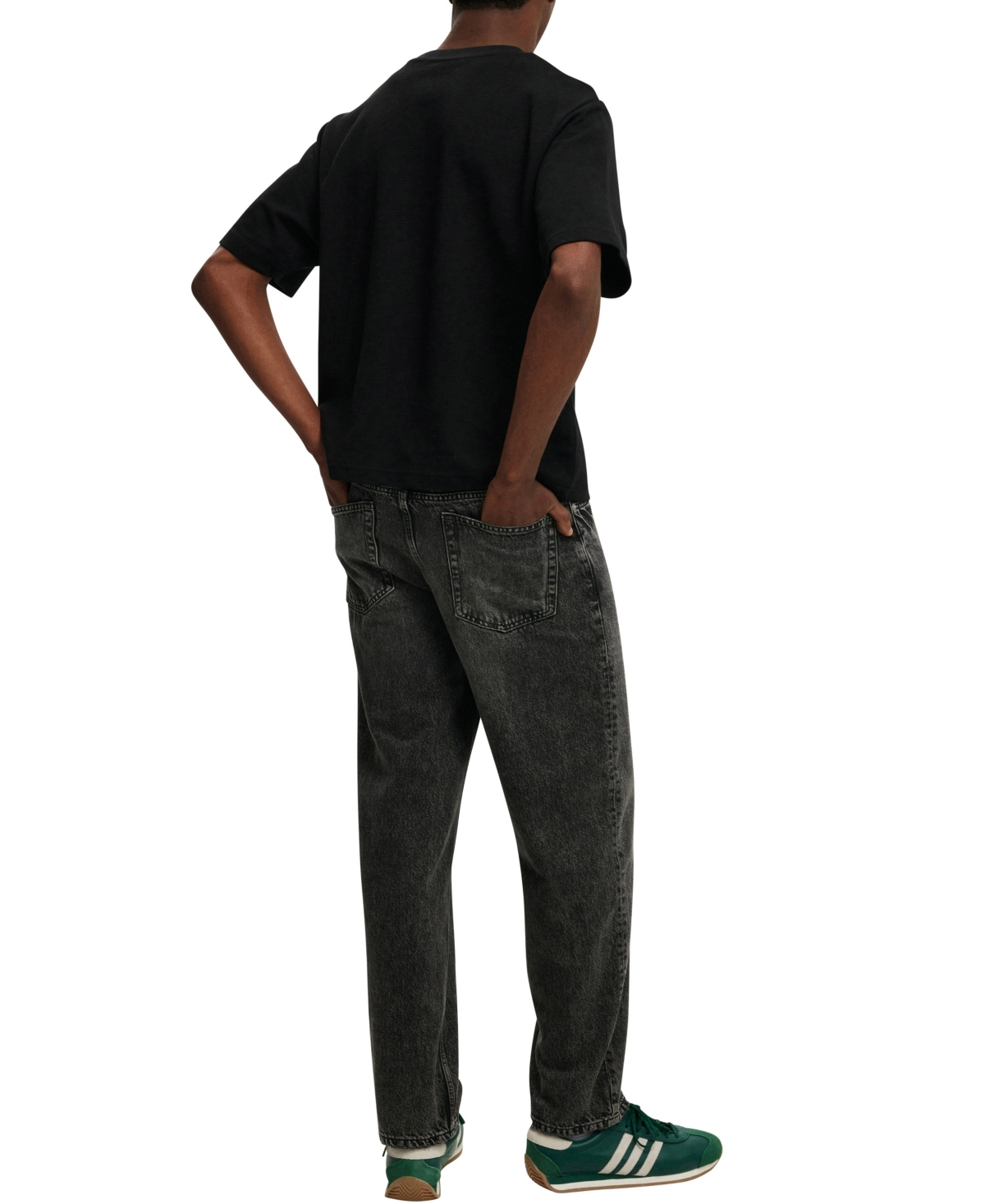 Shop Cotton On Men's Baggy Jean In Domino Black