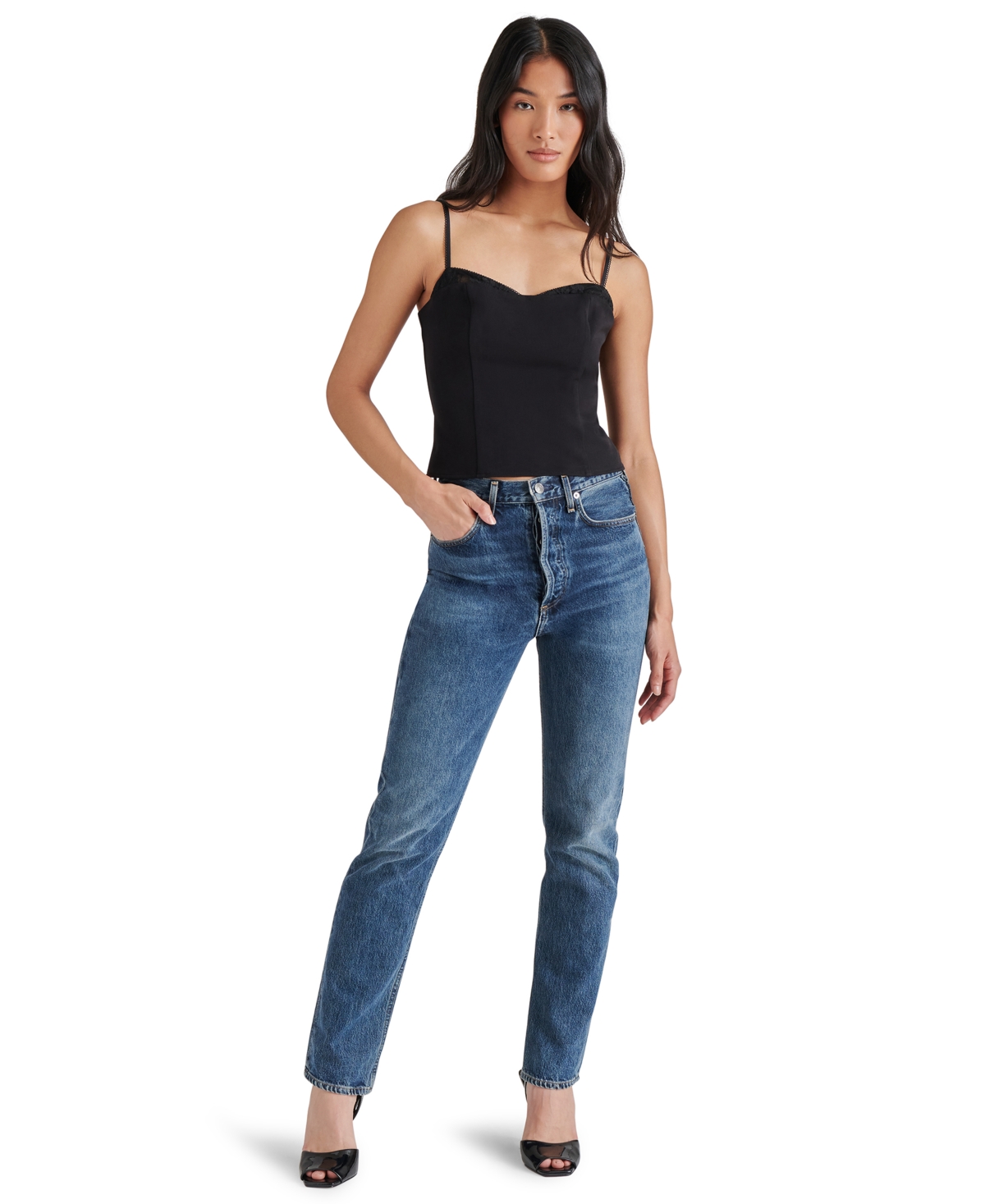 Steve Madden Cooper Corset Top In Black