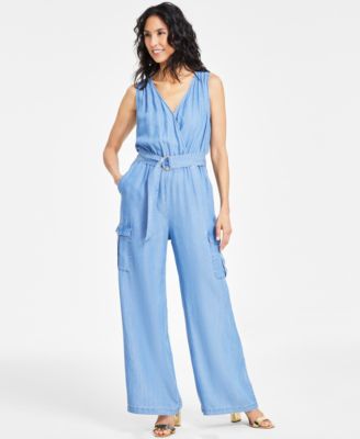 Macy's blue jumpsuit on sale