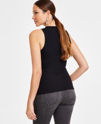 I.N.C. International Concepts Women's Ribbed Rhinestone Tank Top, Exclusively at Macy's