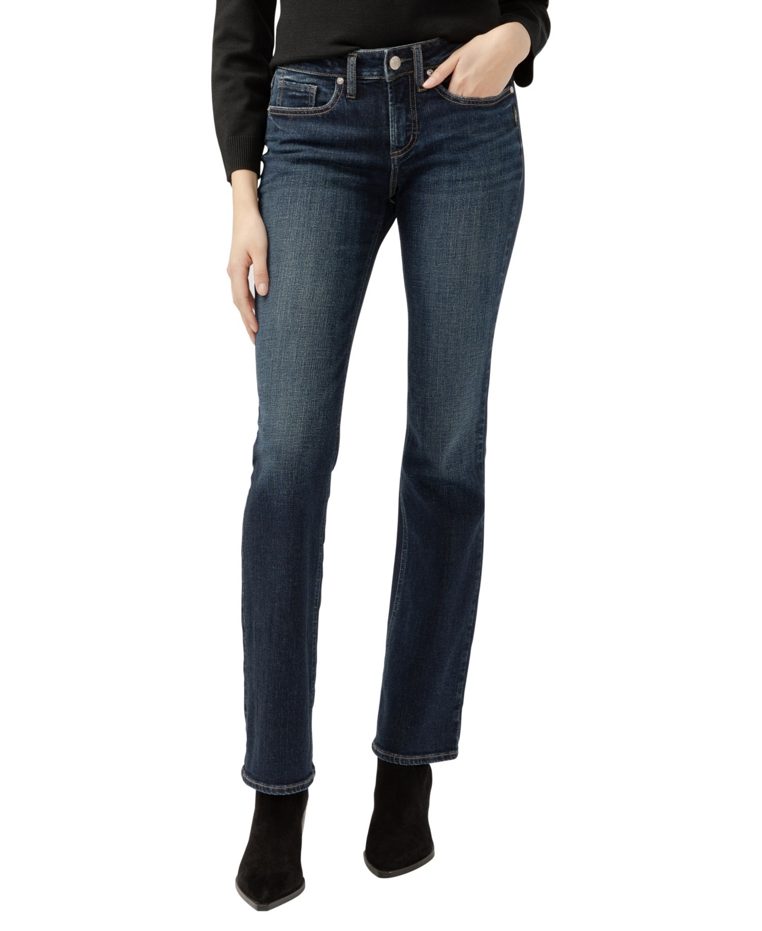 Women's Suki Mid Rise Curvy Fit Slim Bootcut Jeans