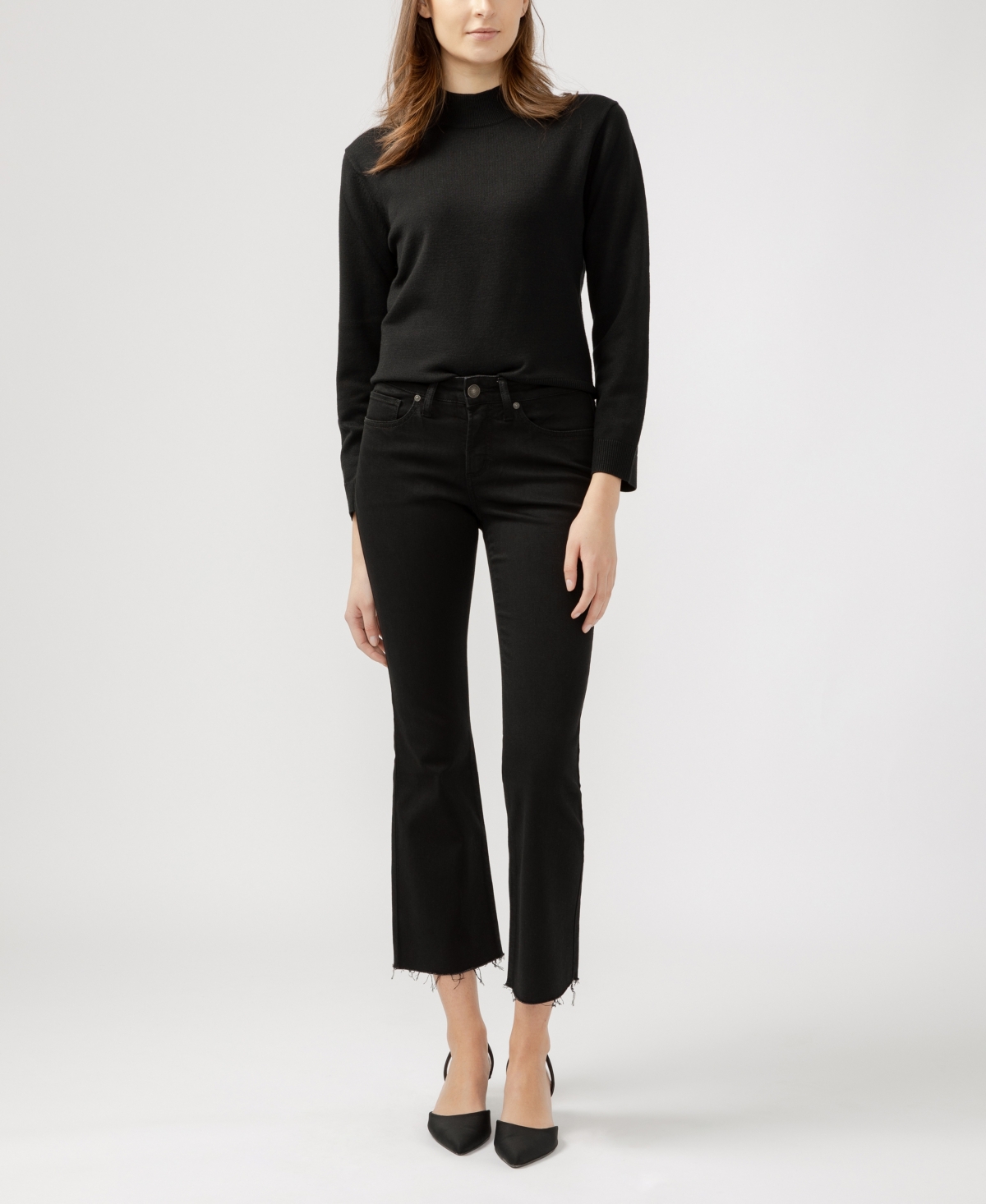 Shop Silver Jeans Co. Women's Suki Mid Rise Curvy Fit Kick Flare Jeans In Black