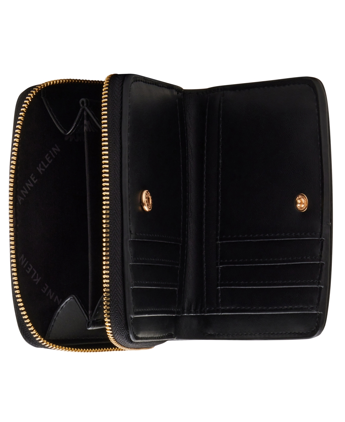 ANNE KLEIN ANNIE KLEIN RUCHED QUILTED ZIP AROUND WALLET 