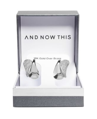 Crystal Double Teardrop C Hoop Earring