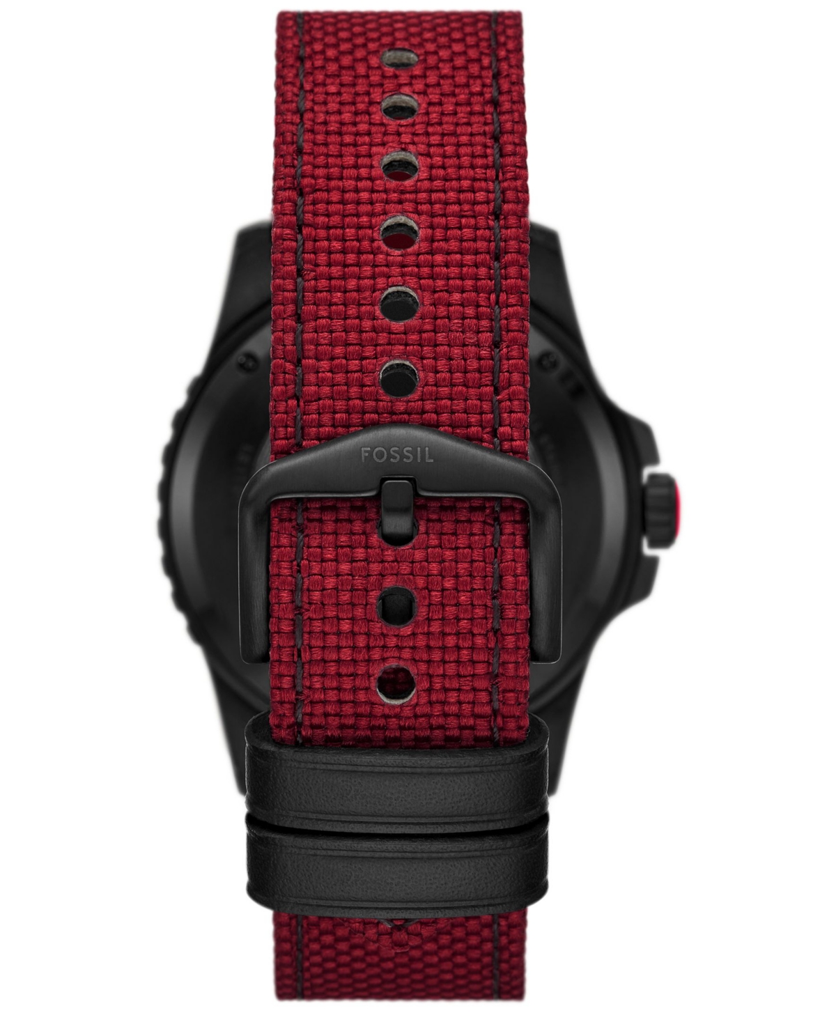 Fossil Unisex Marvel x Limited Edition Automatic Red andNylon and Leather Watch, 42mm - Black