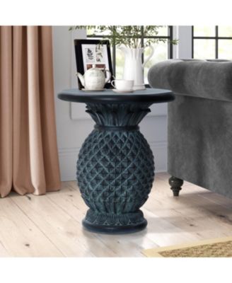 Patina Gray MgO Pineapple Outdoor Side Table