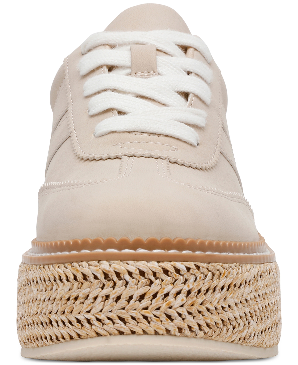 Dv Dolce Vita Women's Barkley Raffia Platform Lace-up Sneakers In Dune