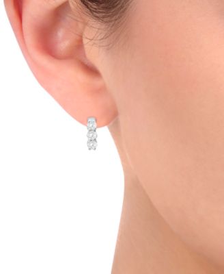 Diamond Huggie Hoop Earrings (1 ct. t.w.) in 14k White or Yellow Gold