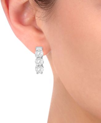 Diamond Huggie Hoop Earrings (1 ct. t.w.) in 14k White or Yellow Gold
