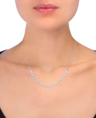 Diamond Curved Bar Collar Necklace (1-1/2 ct. t.w.) in 14k White or Yellow Gold, 16" + 2" extender