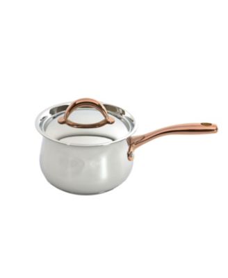 Ouro Gold 11Pc 18/10 Stainless Steel Cookware Set, SS Lids, Rose Gold Handles