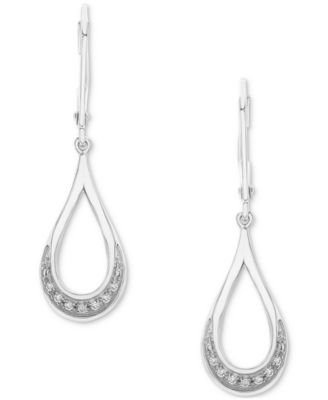 2-Pc. Set Diamond Open Teardrop Pendant Necklace & Matching Drop Earrings (1/6 ct. t.w.) in Sterling Silver, Created for Macy's