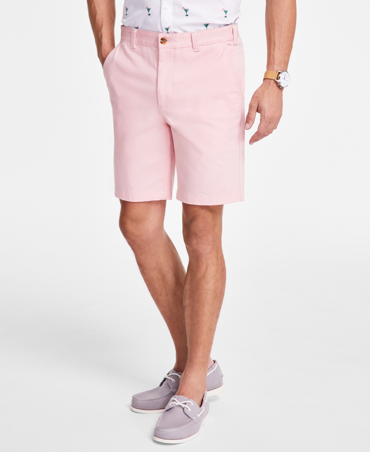 Men's Regular-Fit 9" 4-Way Stretch Shorts, Created for Macy's - Think Pink