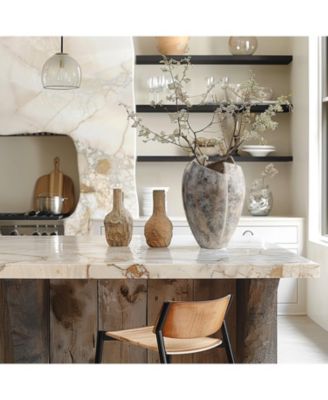 Modern Marble White 12.2-Inch Tall Stoneware Table Vase