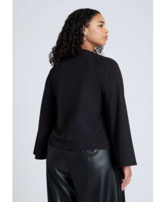 Women's Plus Size Square Neck Seam Detail Top