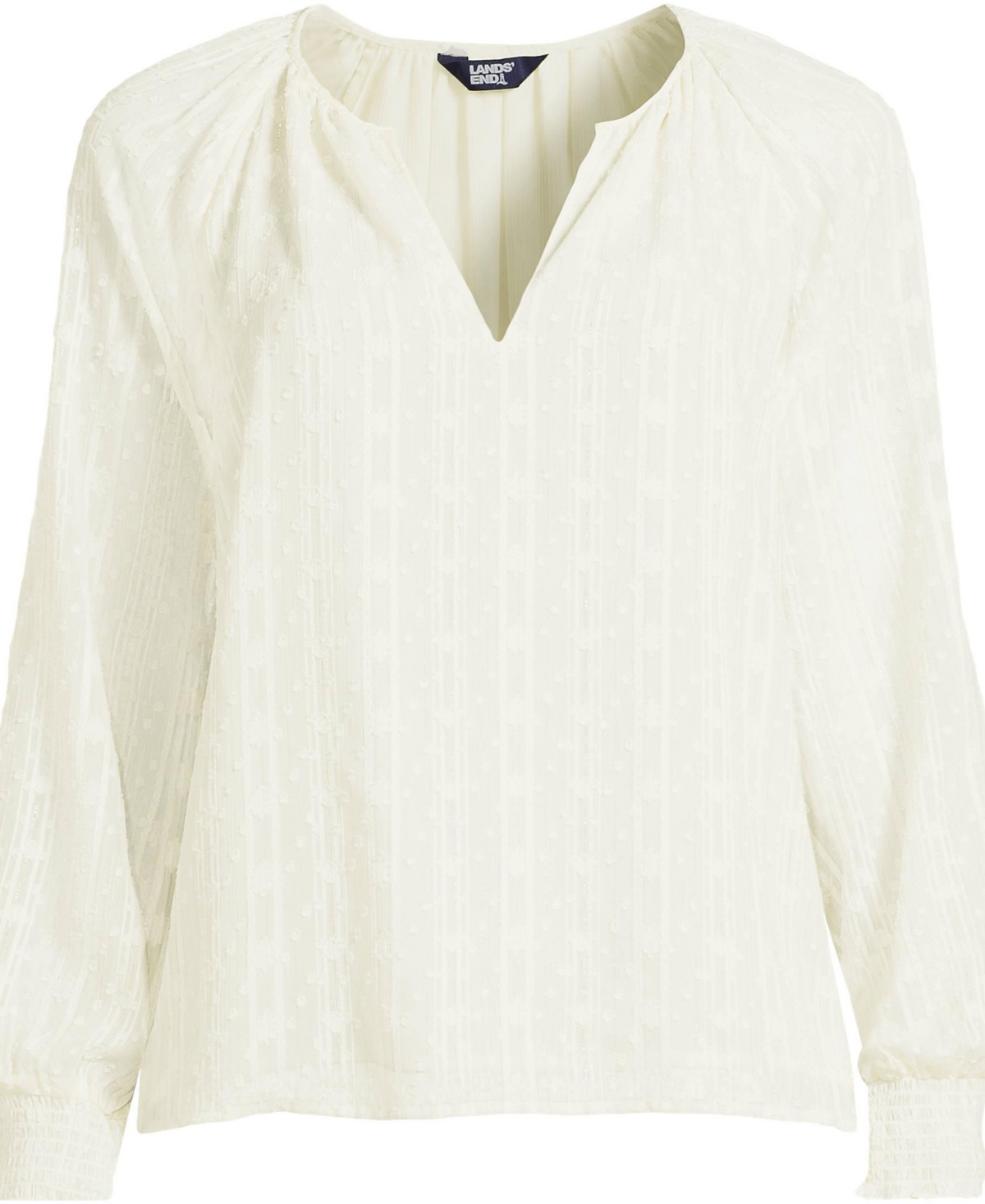 Lands' End Women's Clip Dot Chiffon Blouse