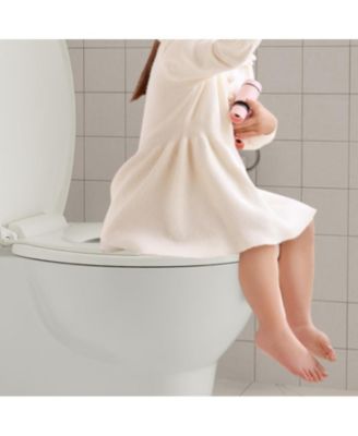 Soft-Close Round Toilet Seat with Built-In Toddler Potty Training Feature