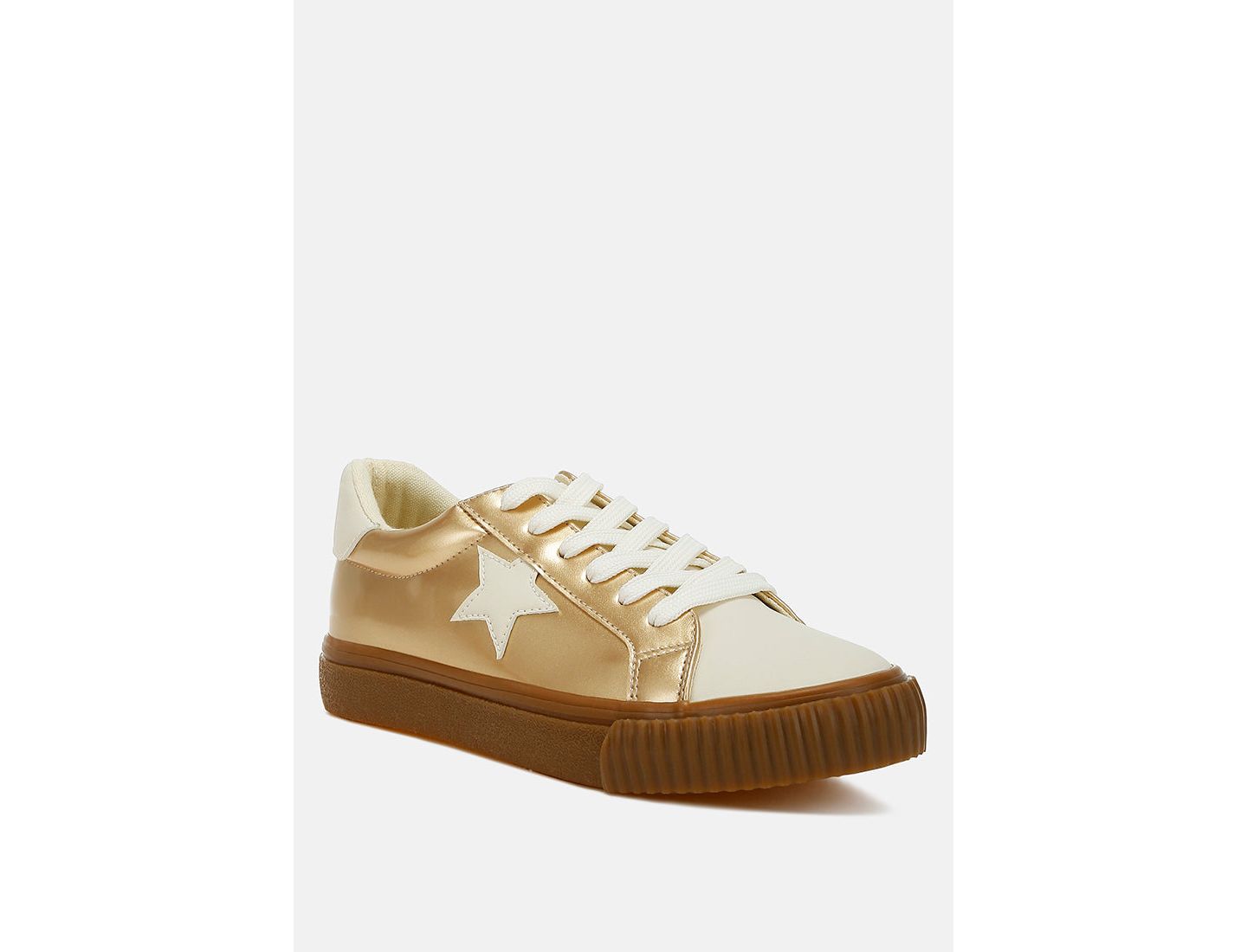 Женские кроссовки London Rag Jumping jacks Metallic Faux Leather Star, цвет: Золотой — фото 1