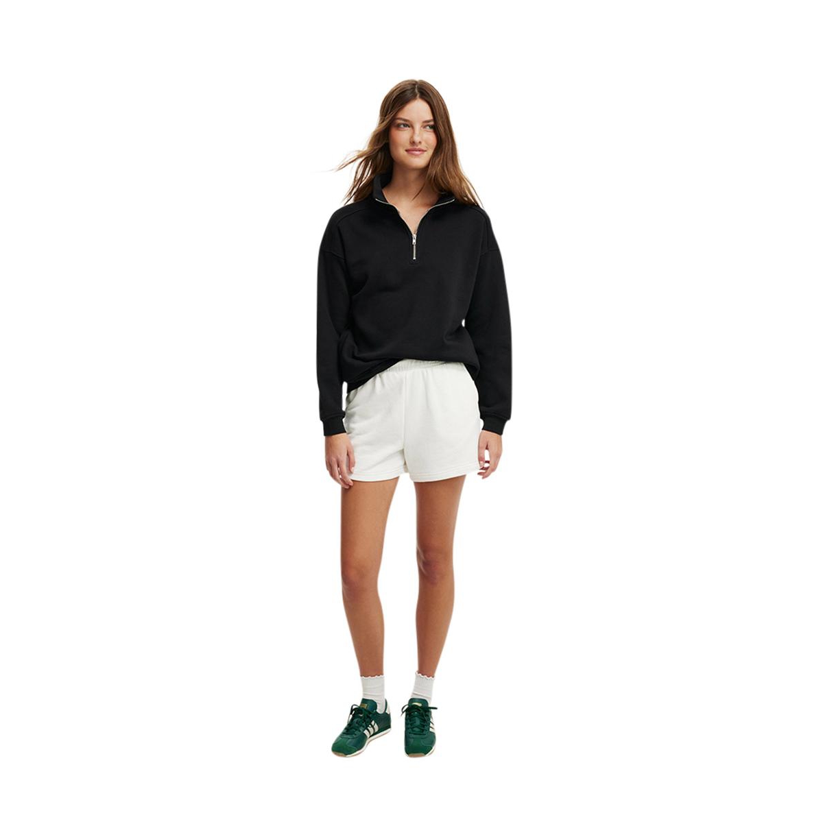 Cotton On Women's Classic Fleece Oversized Half Zip Sweatshirt