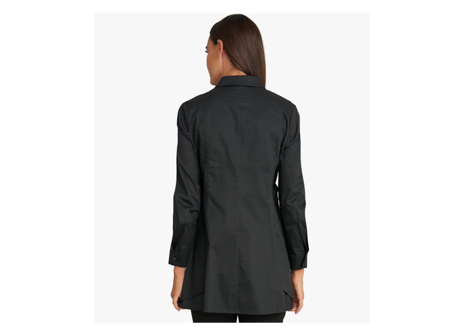Women's Long Sleeves Cotton Poplin Diagonal Tuck Way Ahead Tunic