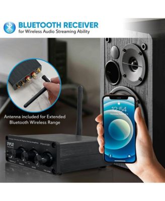 Compact Bluetooth Stereo Power Amplifier With RCA Input & Banana Speaker Terminals, 200 Watt