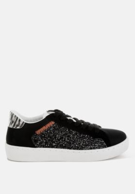Womens Cosmolight Glitter Faux Leather Sneakers