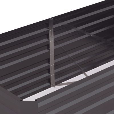 Galvanized Raised Garden Bed Kit, Large and Tall Metal Planter Box for Vegetables, Flowers and Herbs, Reinforced, 6' x 3' x 2', Dark Gray