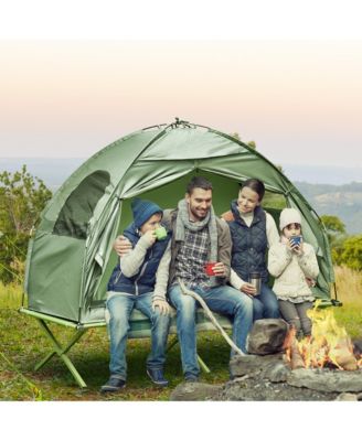 Camping Tent Cot, Single Person Folding Cot Combo, Off-Ground Tent, Covered Outdoor Bed with Carry Bag for Hiking, Camping