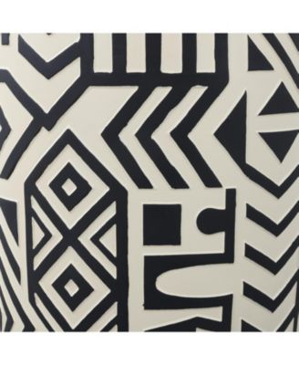 Rafi Transitional Bohemian Geometric Drum Garden Stool