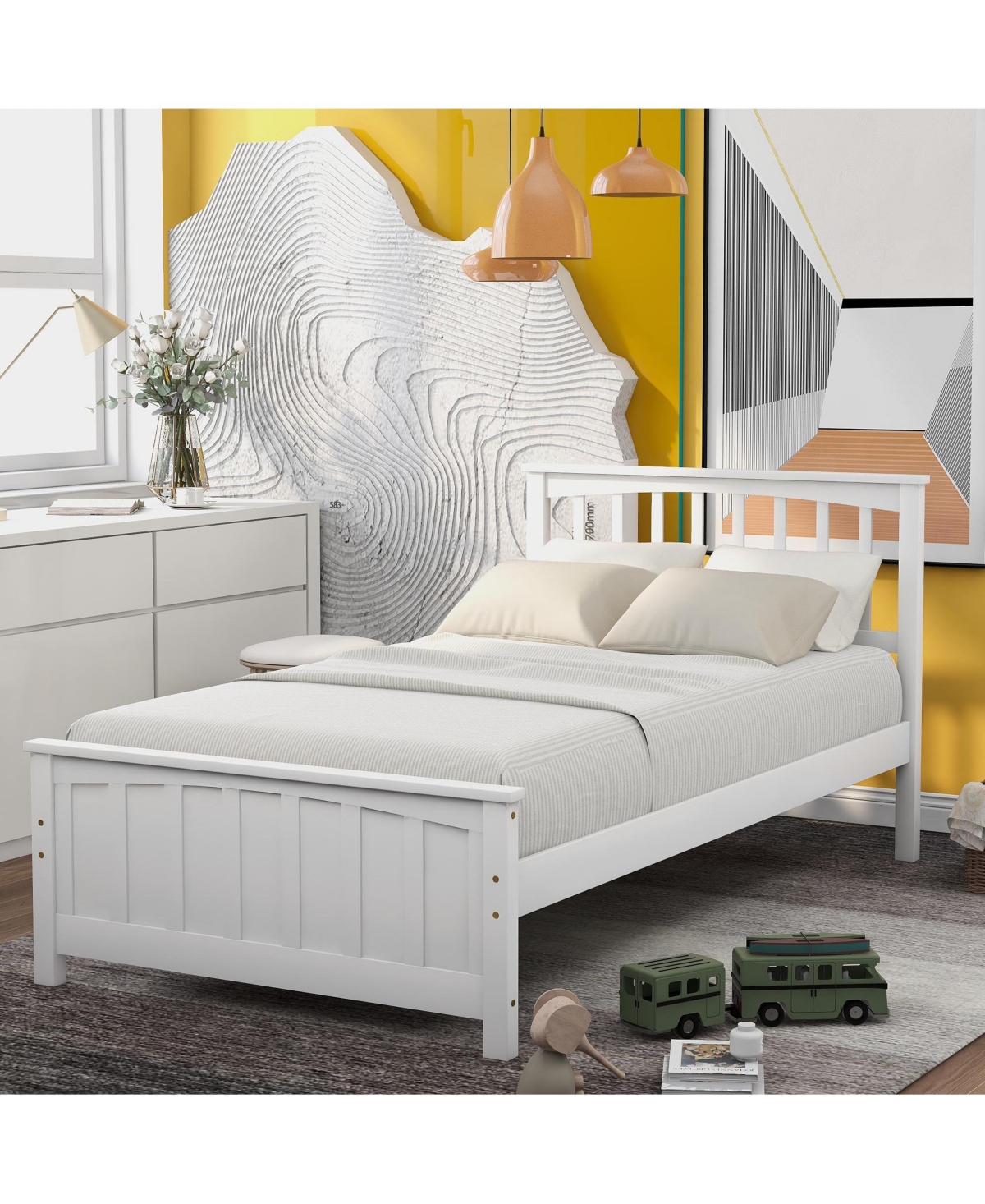 Slickblue Wood Platform Bed Twin size Platform Bed