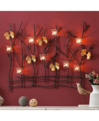Metal Nature Branches Wall Tea Light Holder