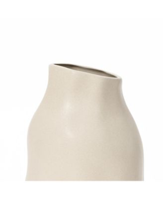 Ivory White Ceramic Modern Tall Vase