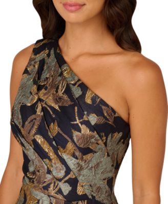 Women's Jacquard One-Shoulder Gown