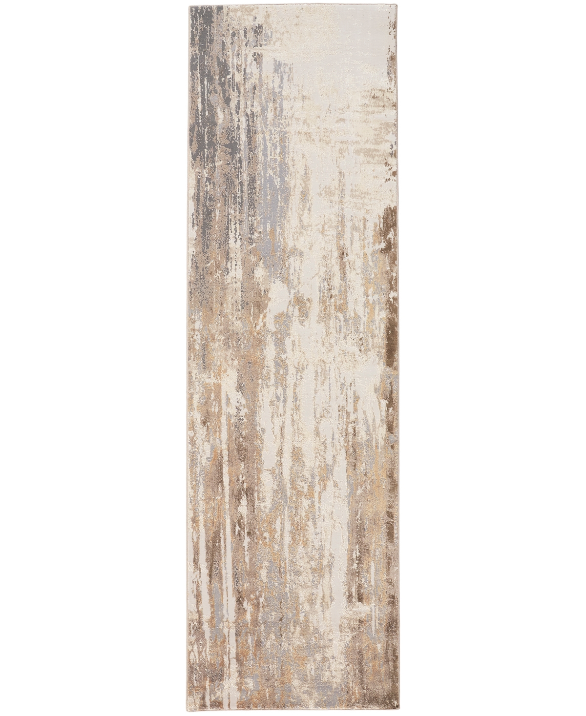 Shop Feizy Parker 3709f 2'6"x8' Runner Area Rug In Tan,ivory
