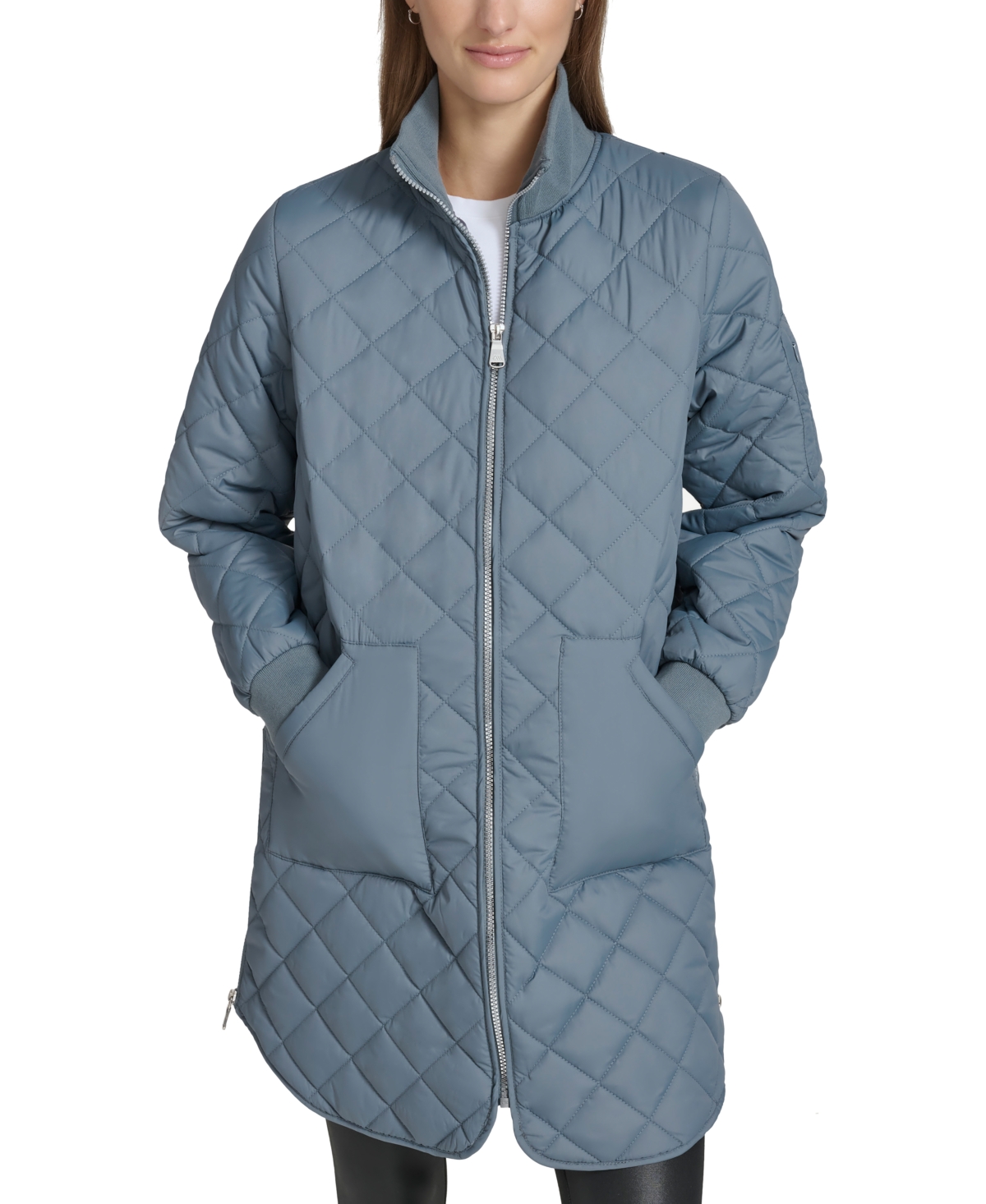 Andrew Marc Sport Women's Quilted Longline Jacket - Storm