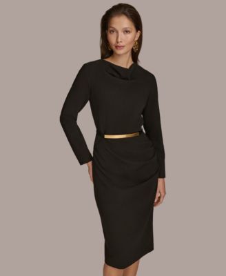 Donna Karan New York - Women's Belted Cowl-Neck Dress