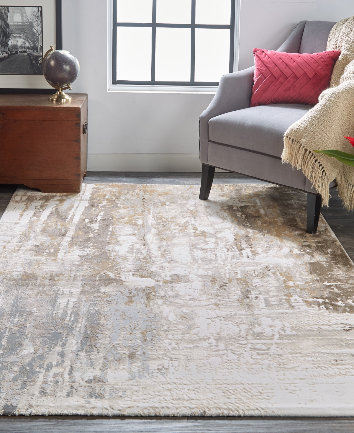 Shop Feizy Parker 3709f 7'9"x10' Area Rug In Tan,ivory
