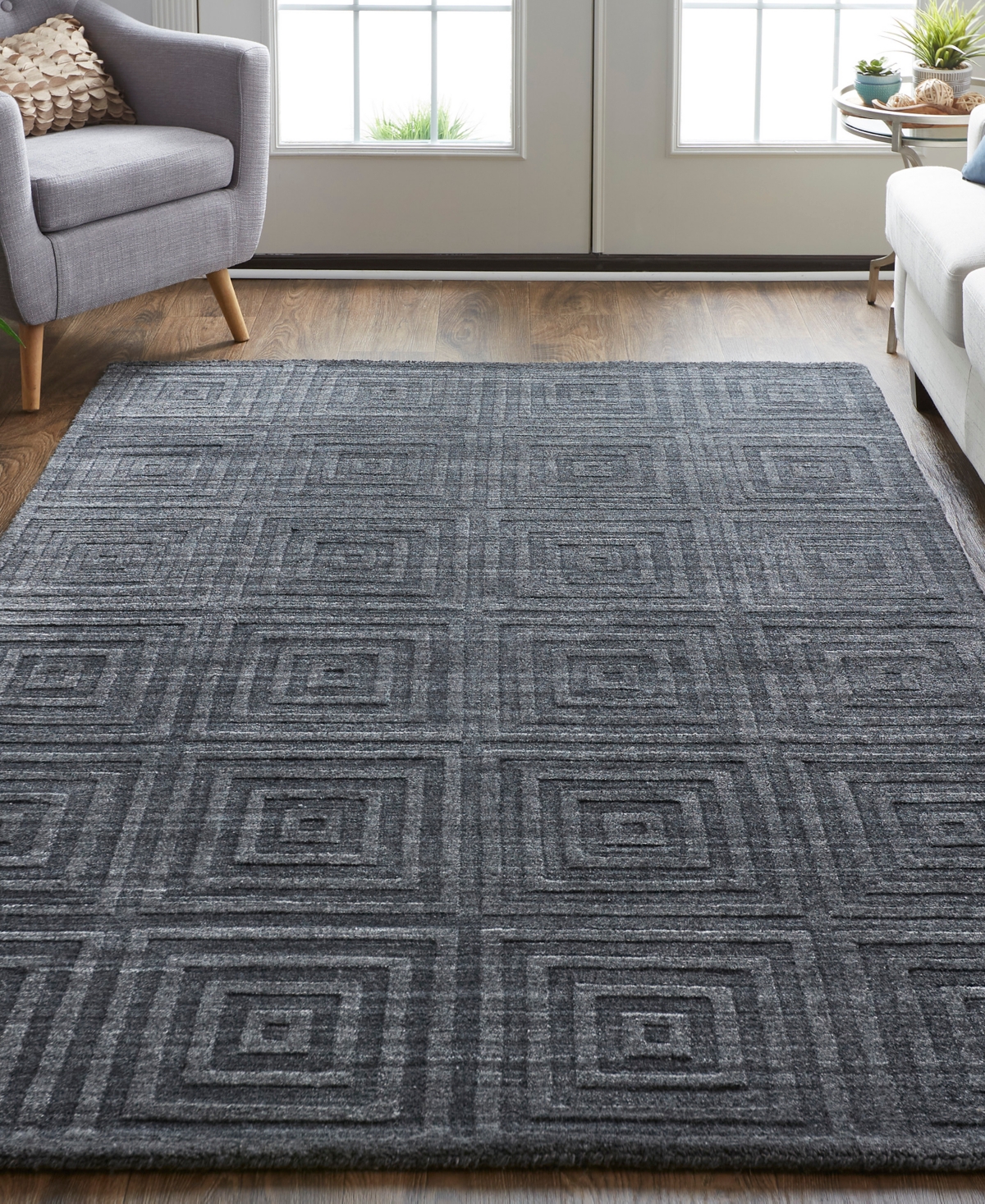 Feizy Redford 8670f 8'x10' Area Rug In Gray,black