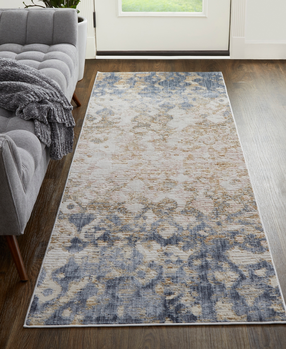 Shop Feizy Laina 39g7f 3'x12' Runner Area Rug In Tan,ivory