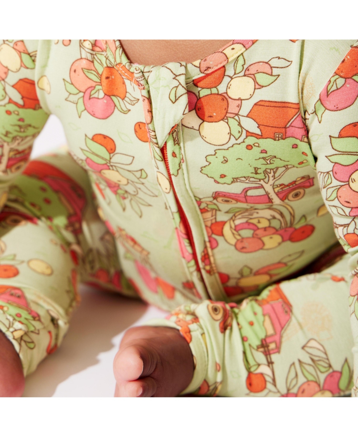 Bellabu Bear Baby Unisex BabyConvertible Footie Pajama - Apple orchard