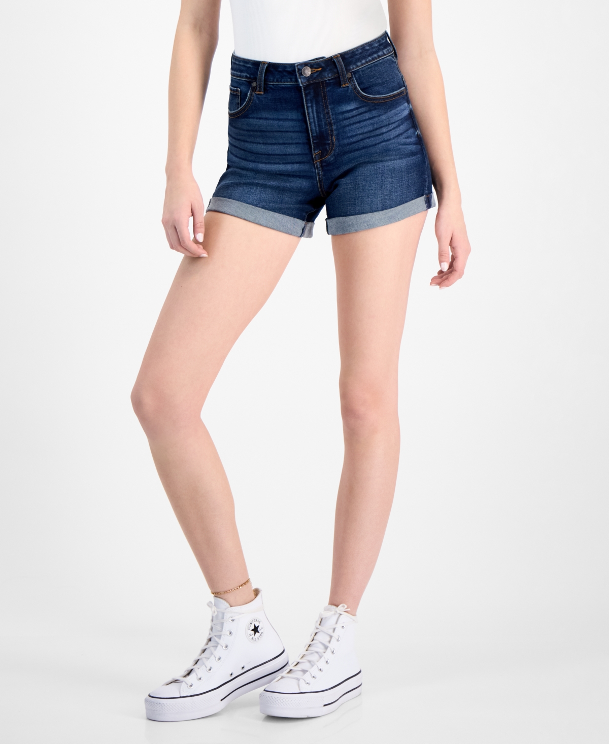 Celebrity Pink Juniors' 4" High-rise Curvy Denim Shorts In Appregio