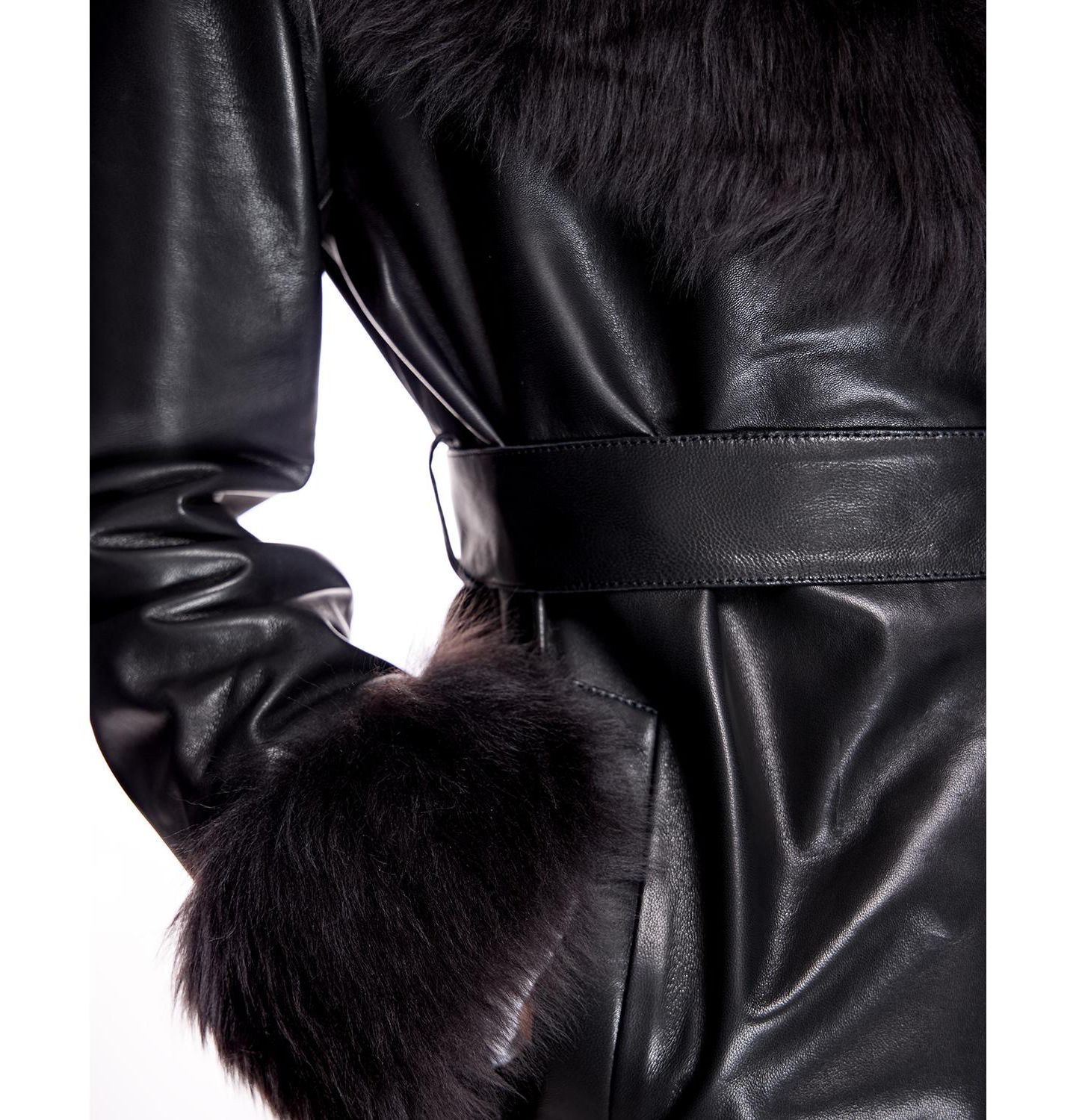 Женское пальто Julia & Stella By Maximilian Wrap Coat with Shearling Trim, цвет: Коричневый — фото 6