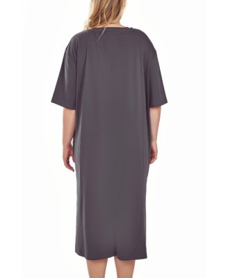 Plus Size Soft Knit Short Sleeve Nightgown Dress