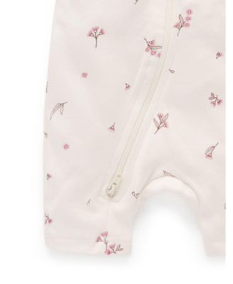 Baby Girls Shorts Sleeve Zip Coverall