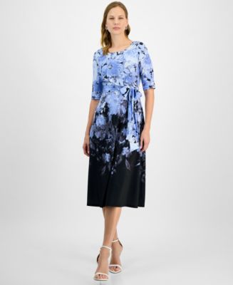 Kasper Women's Ombre Floral Fit & Flare Dress, Regular & Petite - Macy's