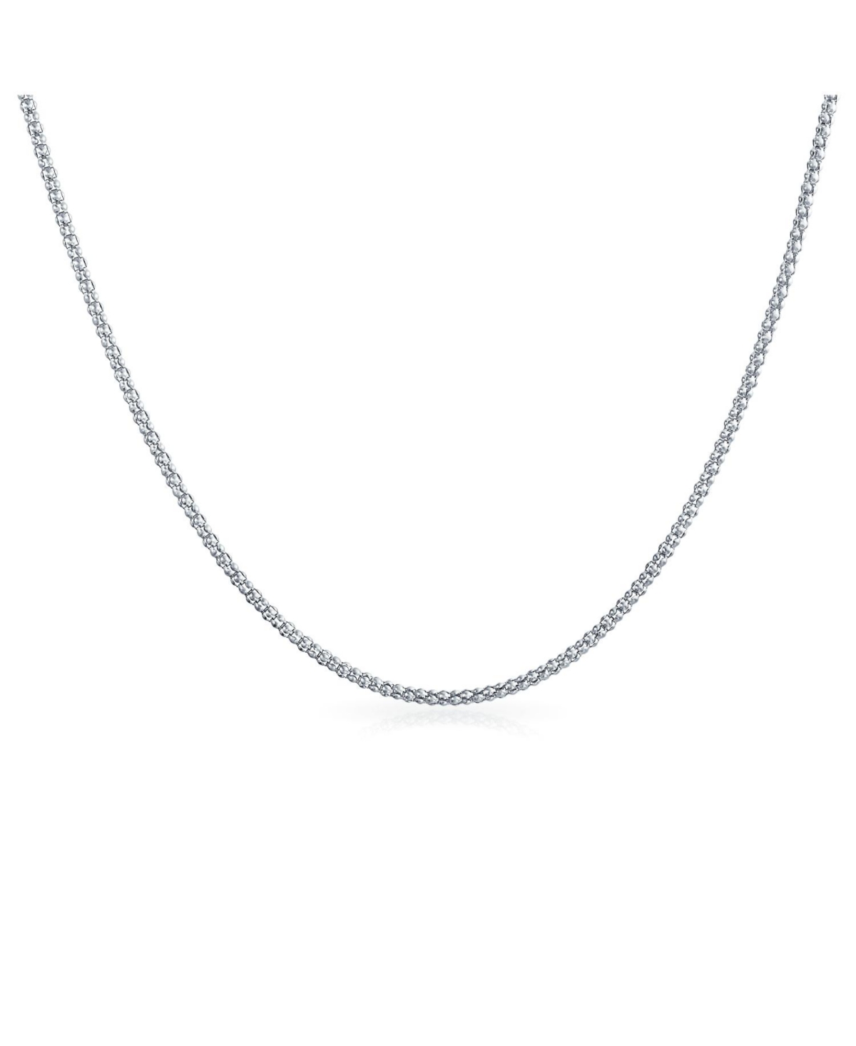 Bling Jewelry Bali Style Popcorn Coreana Chain Necklace Black Oxidized Sterling Silver 3MM 16 Inches