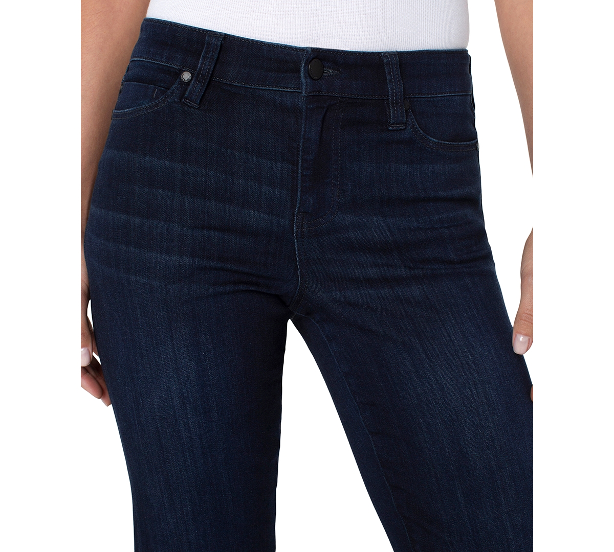 Shop Liverpool Los Angeles Women's Kennedy Mid Rise Straight Jeans In Halifax